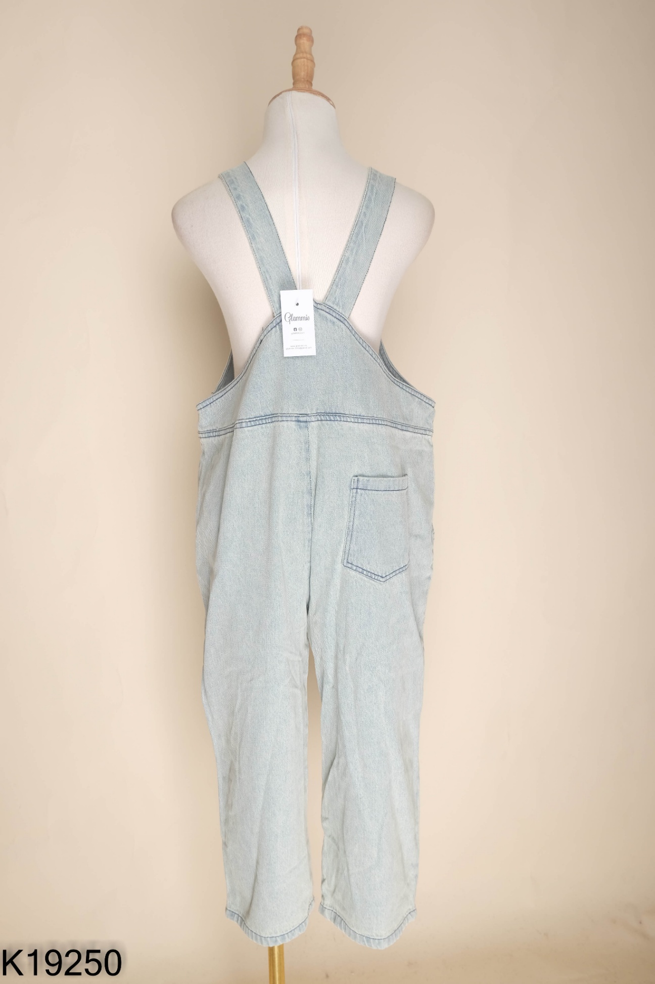 Quần yếm jeans xanh trơn
