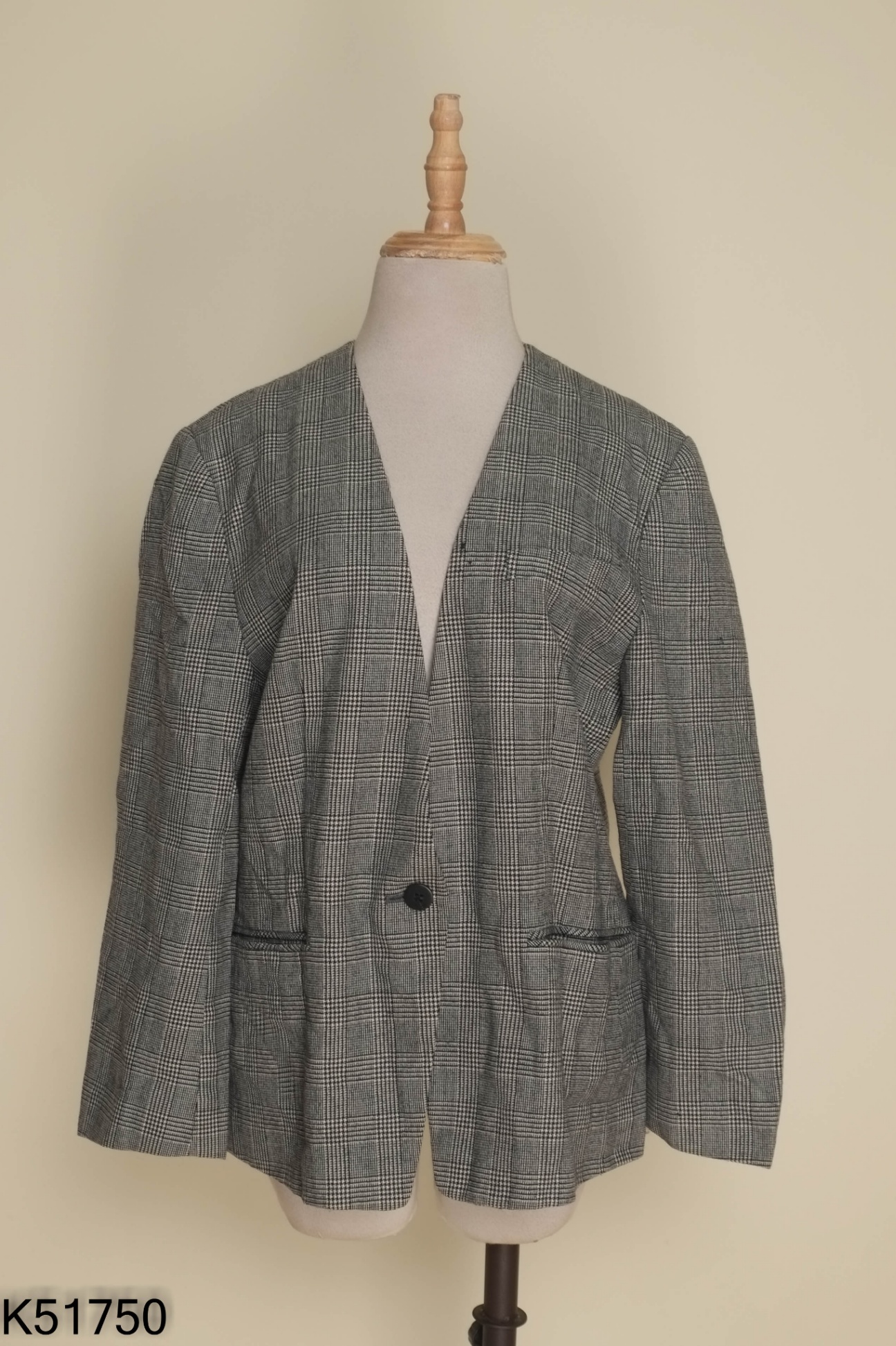 Áo khoác blazers xám kẻ