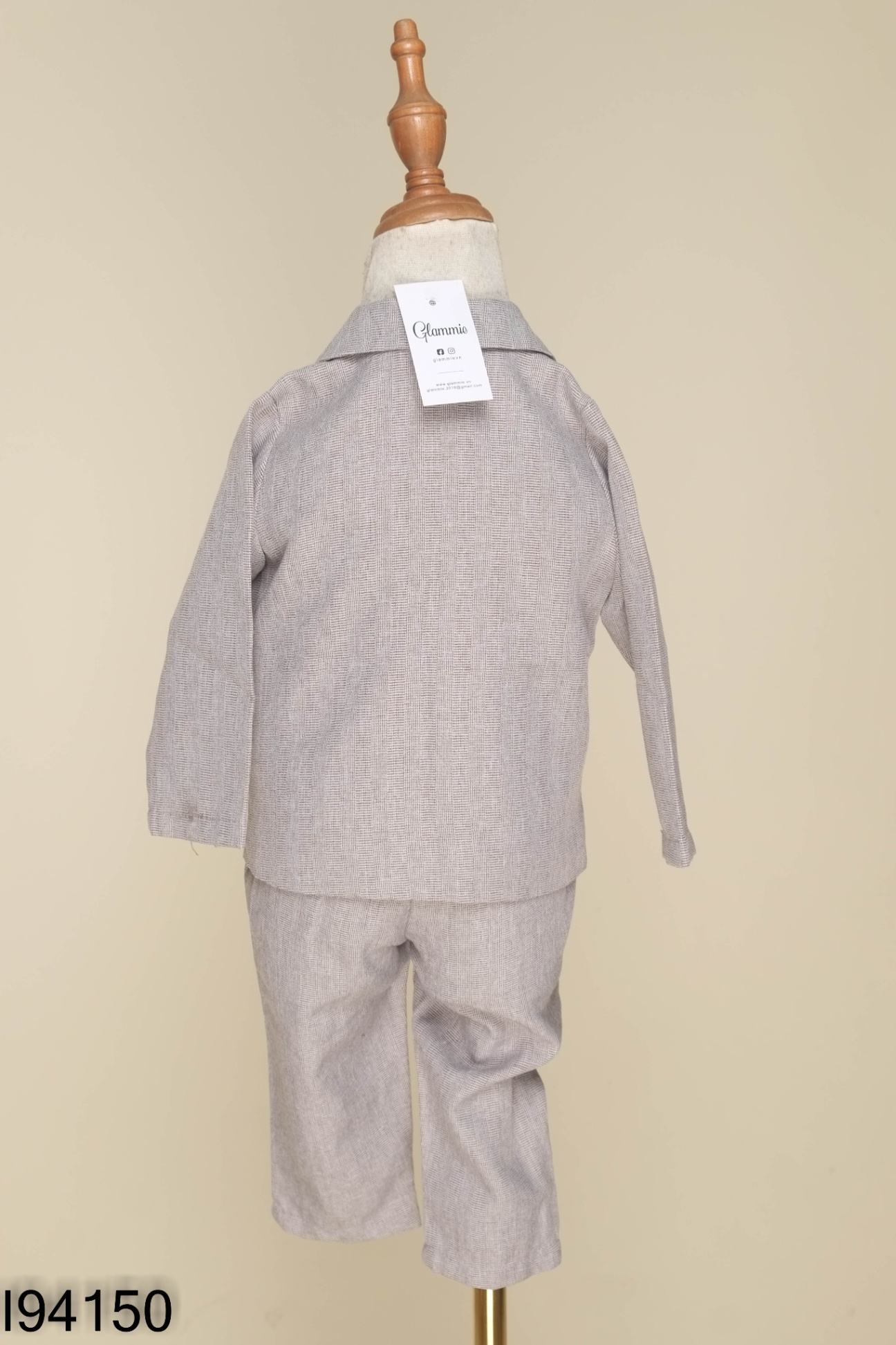 Set áo + quần kẻ xám KIDS
