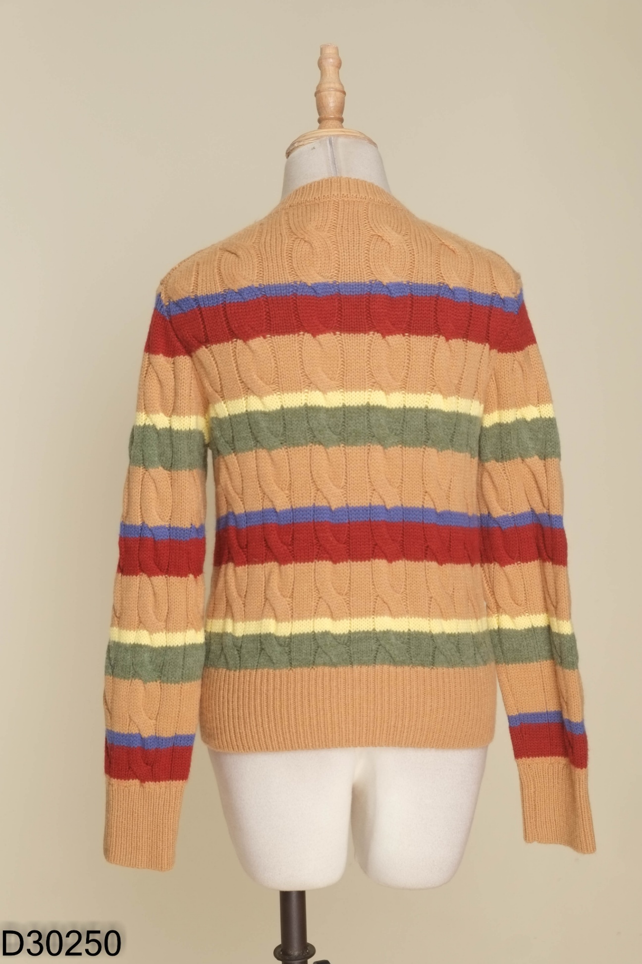 Áo len cardigan nâu phối nhiều màu