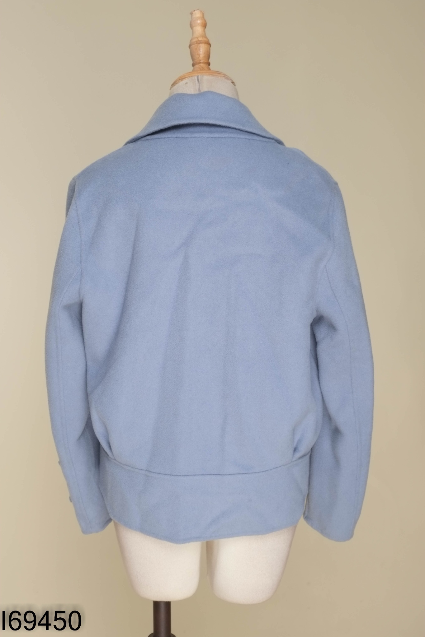 Áo khoác dạ xanh cổ vest