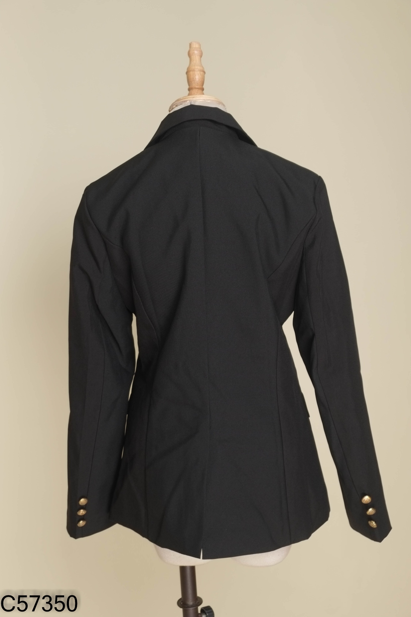 NEWTAG áo blazer đen cúc vàng