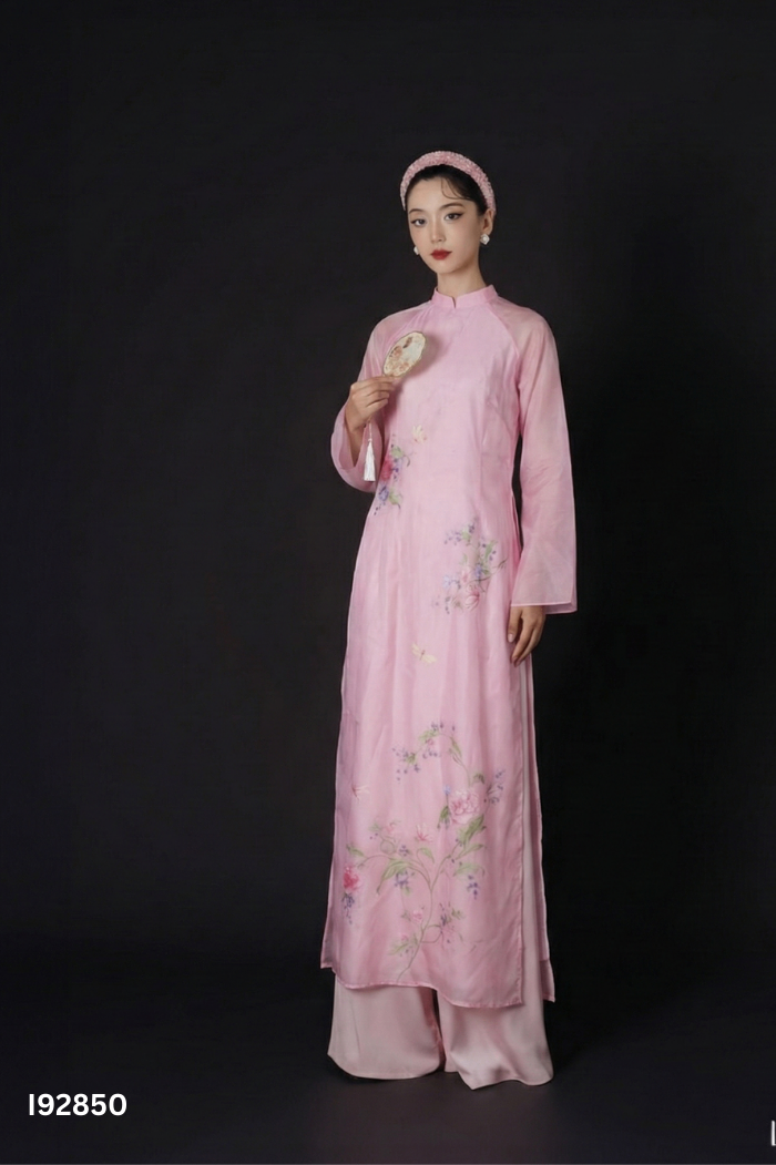 SET áo dài voan hồng + quần
