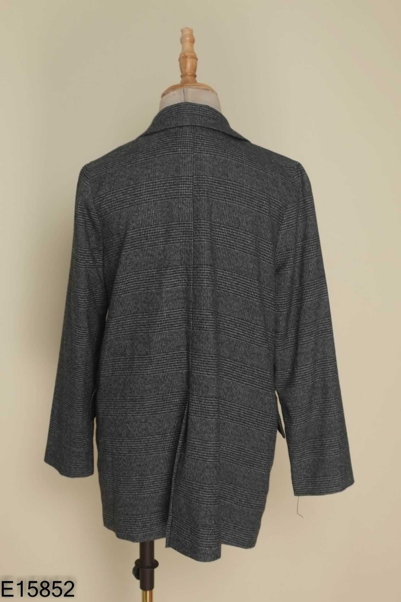 Áo blazer MADELEN xám kẻ