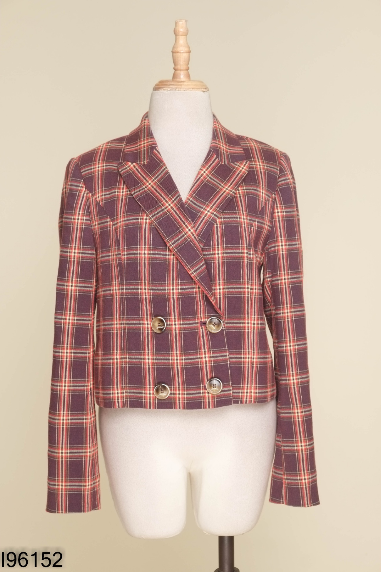 Áo blazer tím kẻ