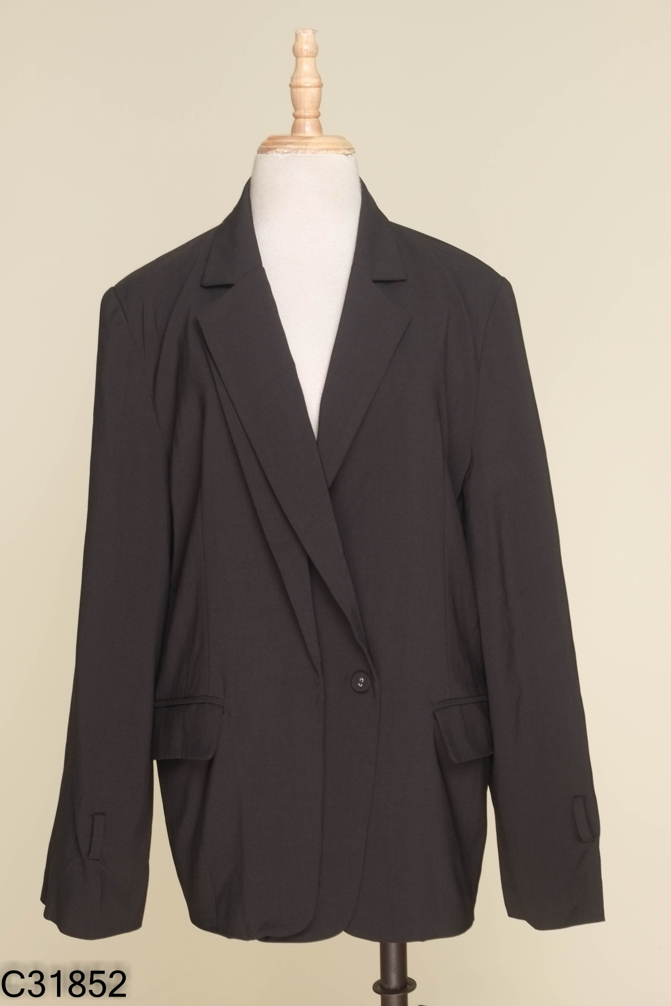 Áo blazer đen trơn