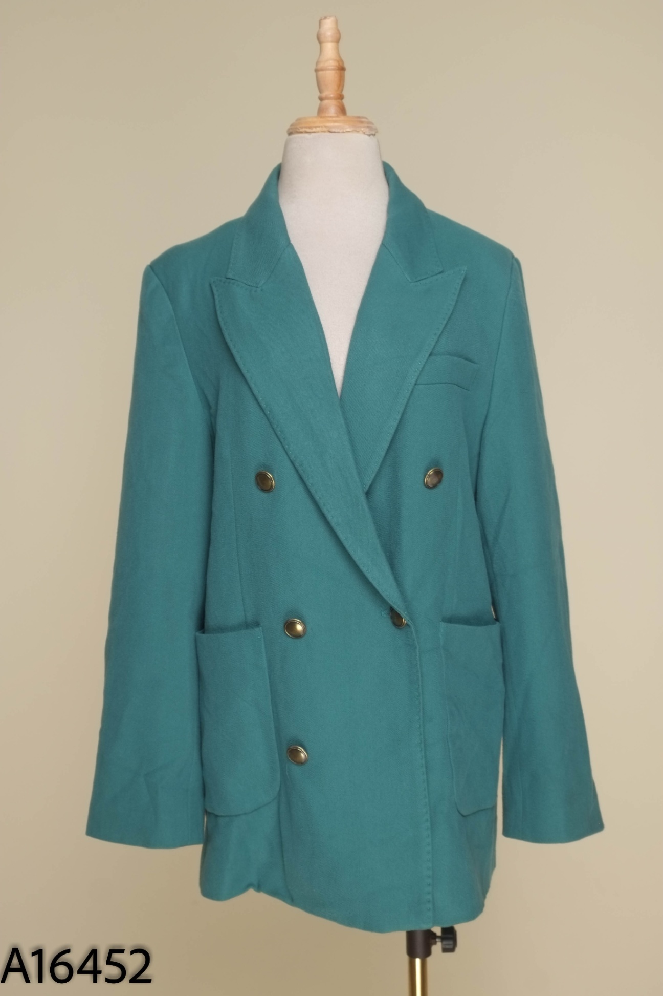 Áo khoác xanh rêu cổ vest