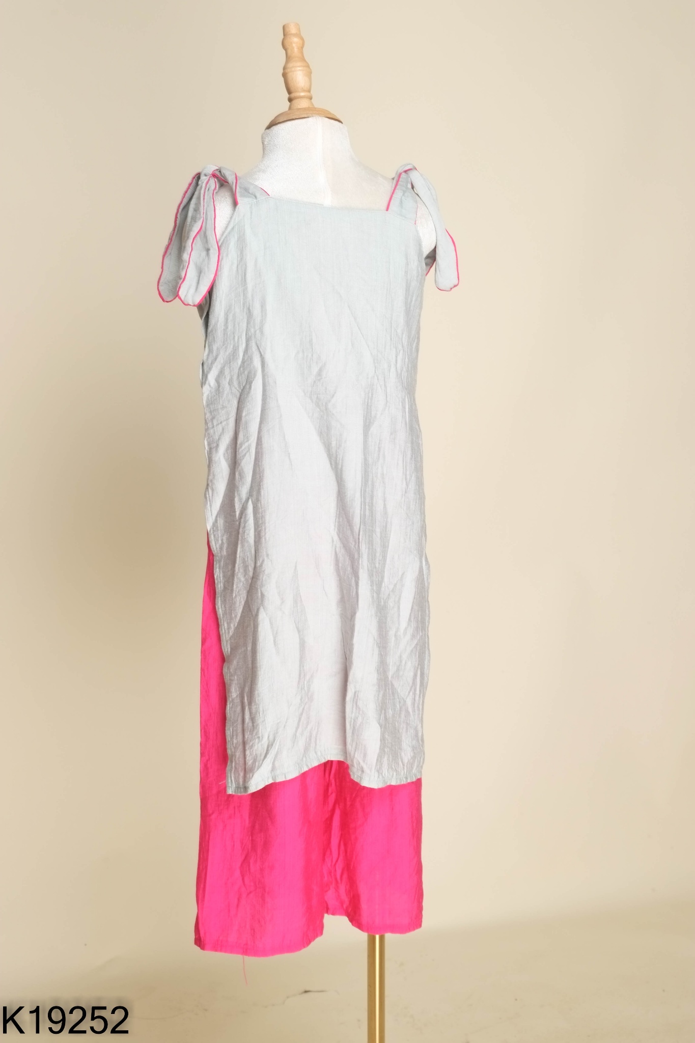 Set áo dài xanh cách tân phối họa tiết + quần KIDS