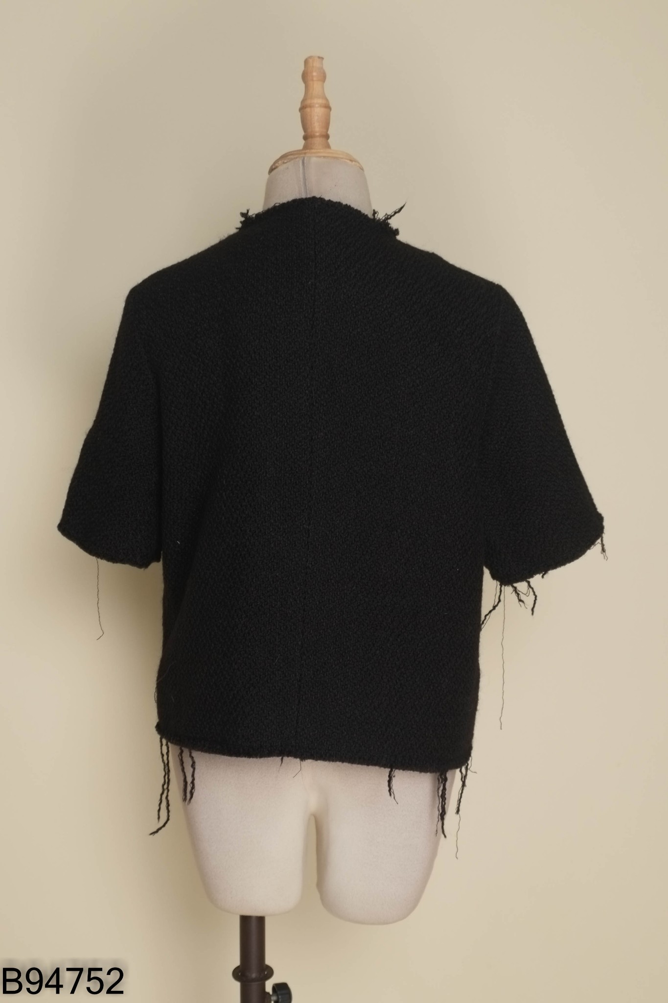 Áo khoác dạ tweed đen