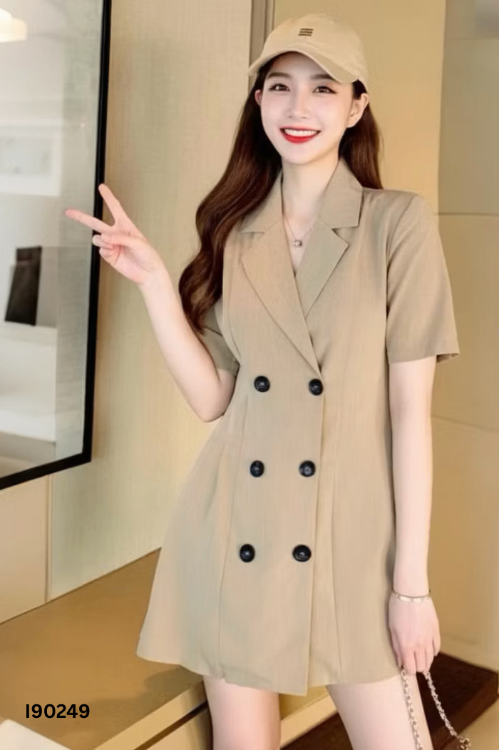 Áo váy blazer be ngắn tay