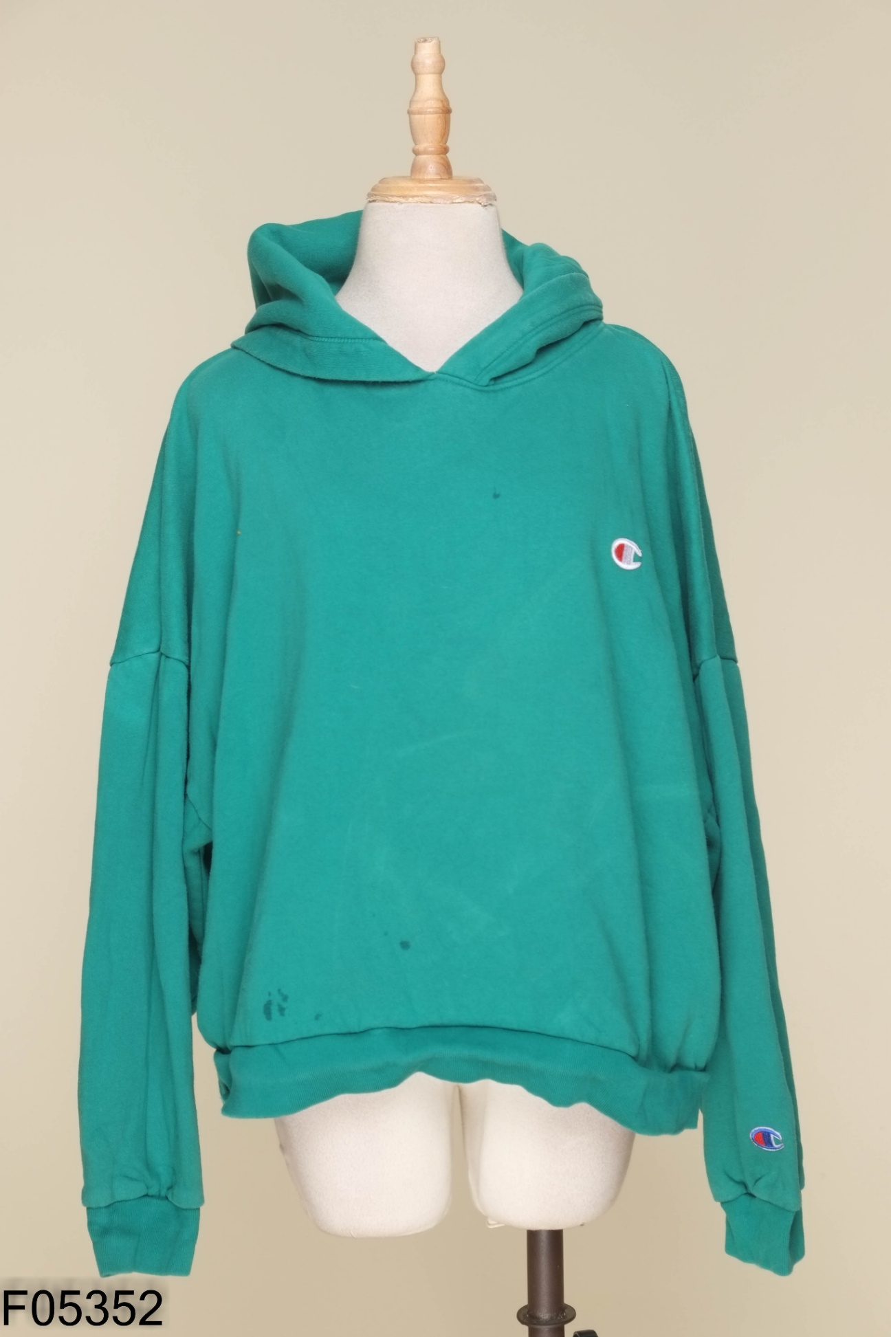 Áo hoodie Champion xanh trơn