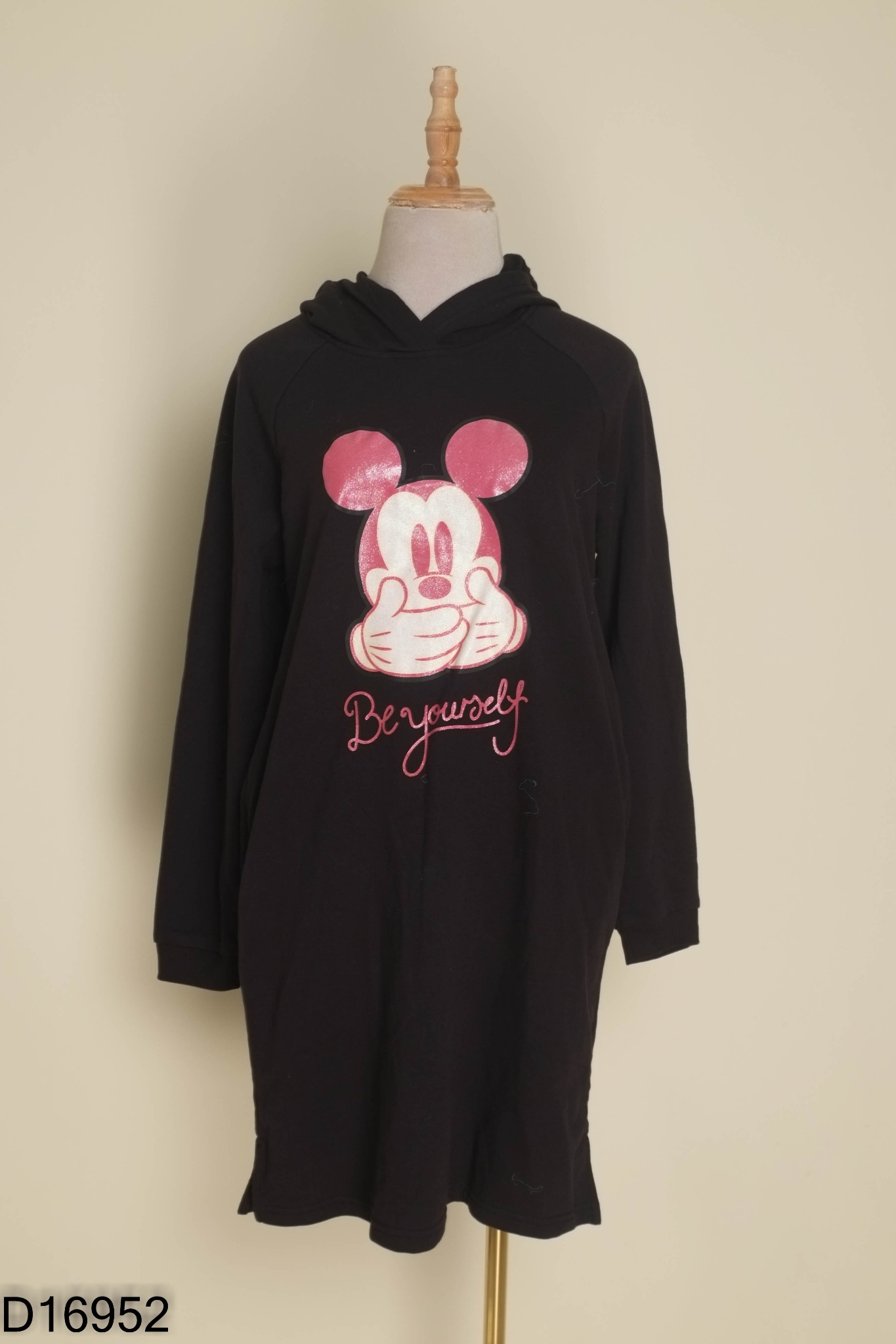 Váy nỉ đen in mickey KIDS