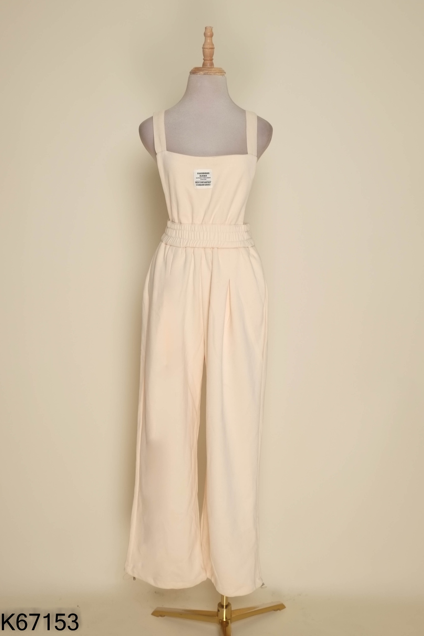 Jumpsuits nỉ kem trơn