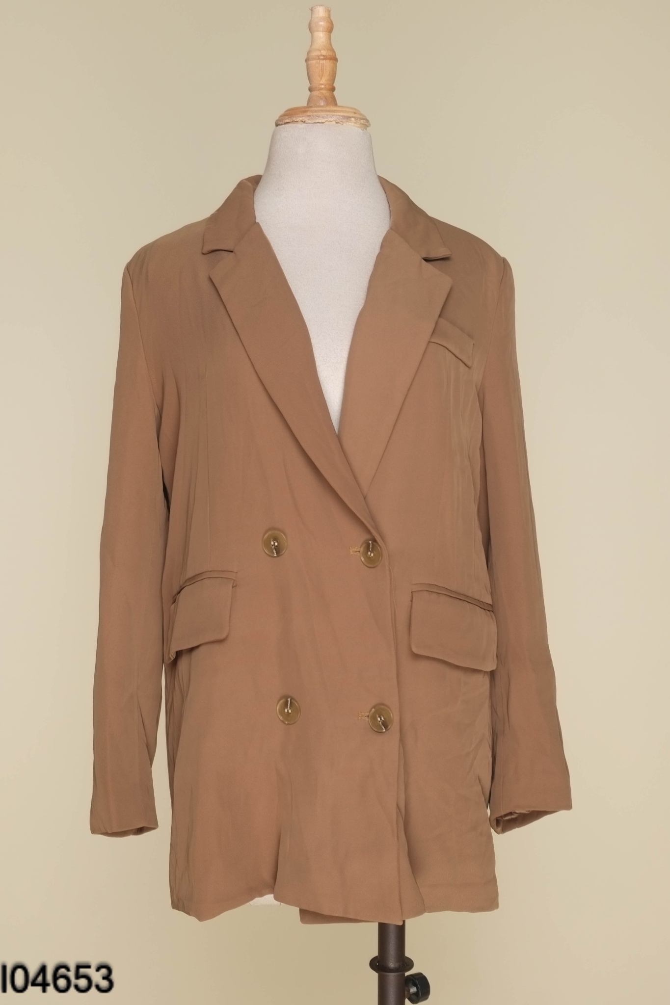 Áo khoác blazer nâu trơn phối túi