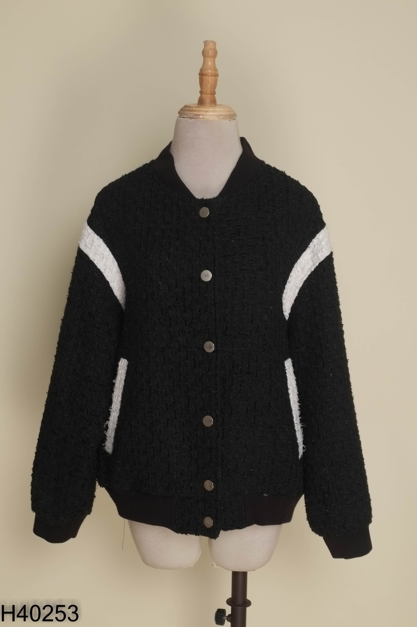 Áo bombers dạ đen