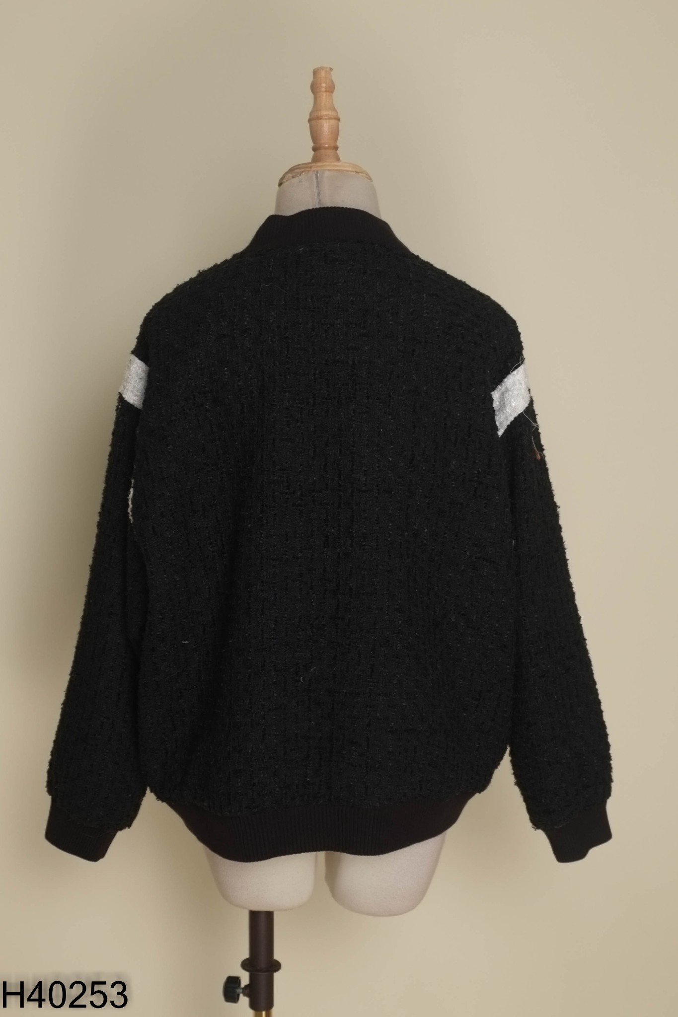 Áo bombers dạ đen