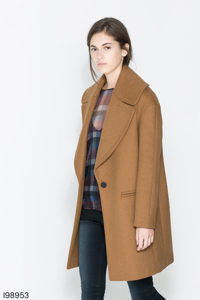 Áo khoác dạ ZARA nâu dài