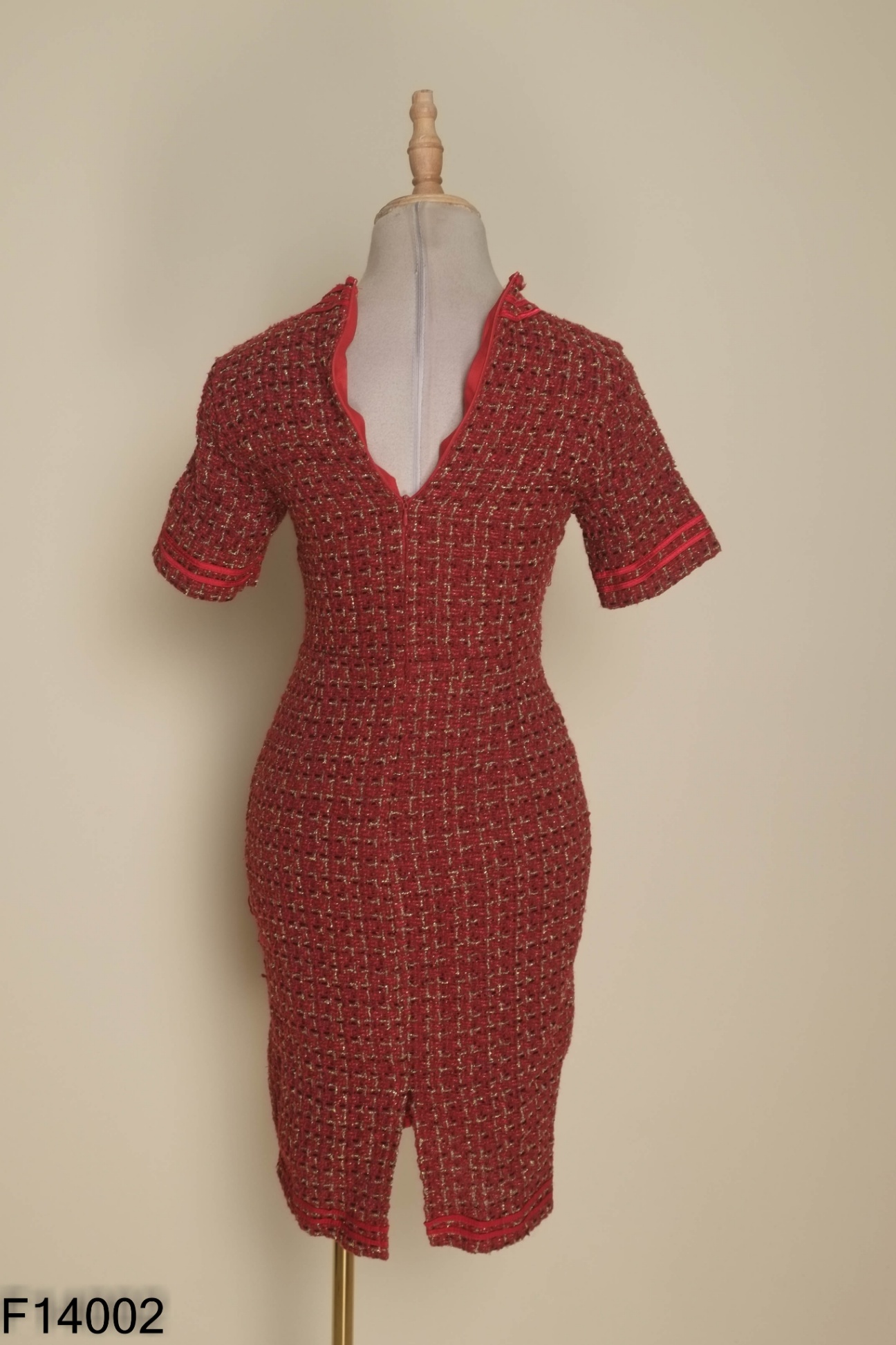 Váy PHƯƠNG PHAN dạ tweed đỏ