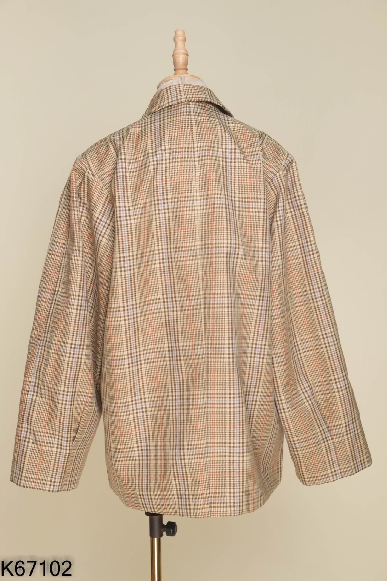 Áo khoác vest nâu kẻ