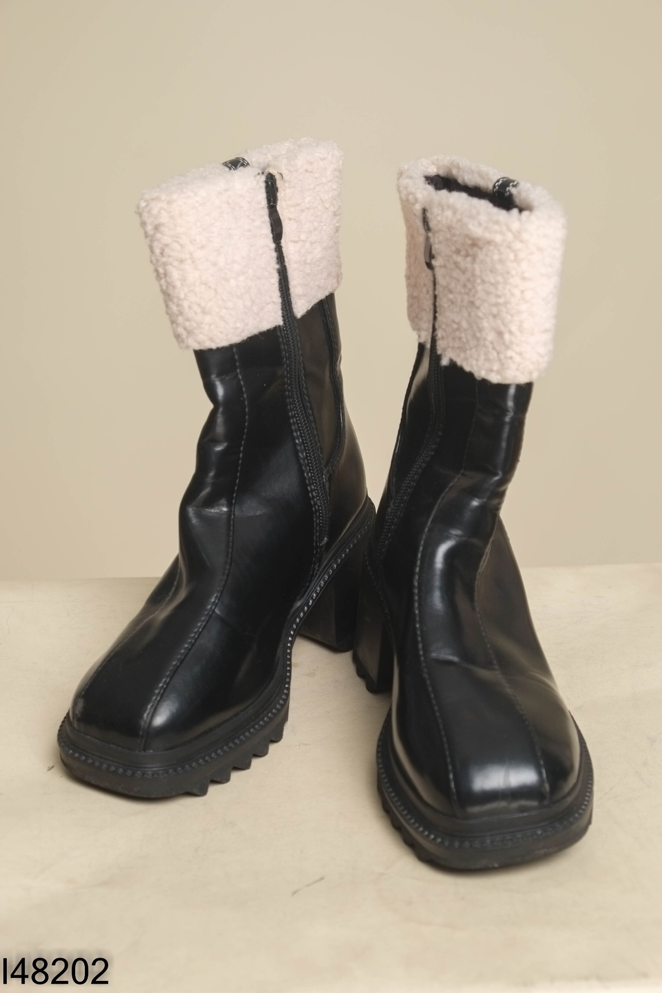 Boot da đen phối lông cừu