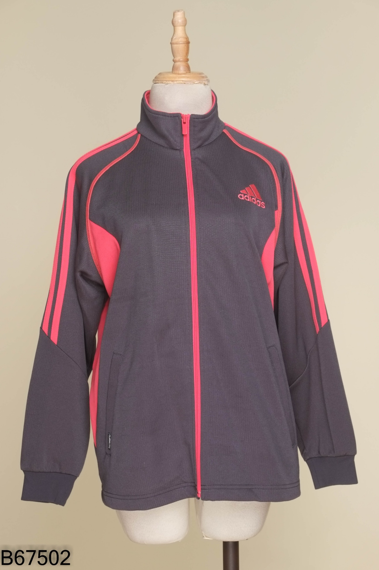 Áo ADIDAS xám in chữ hồng