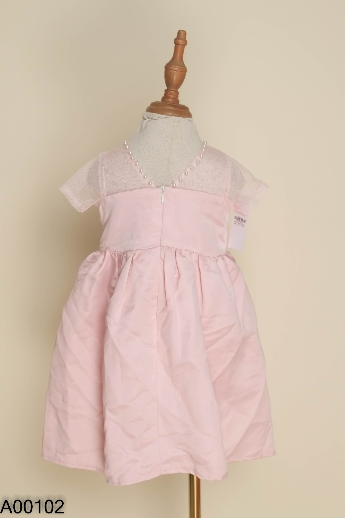 Váy hồng kids nơ ngực