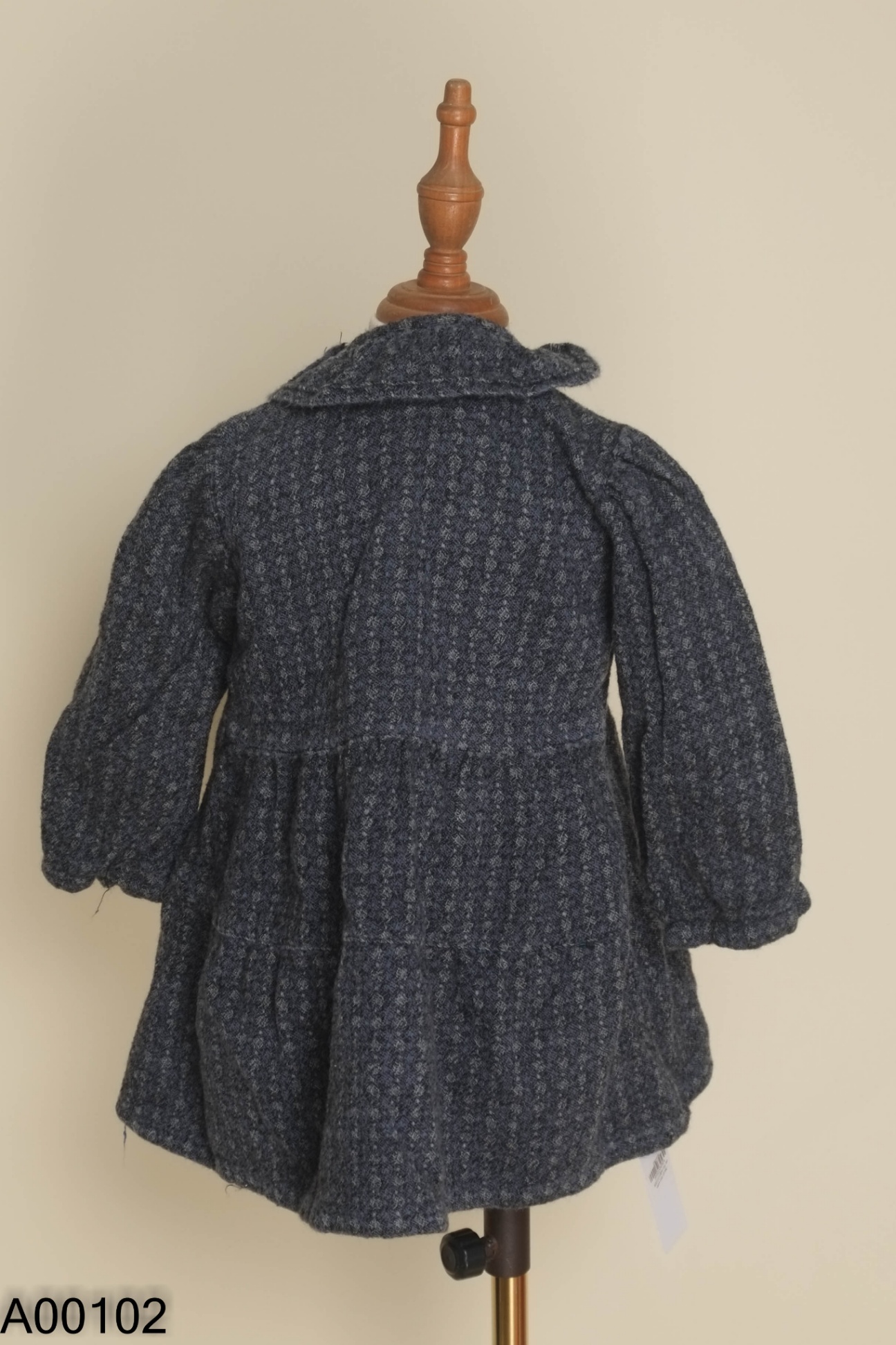 Váy len xanh kids cổ bèo