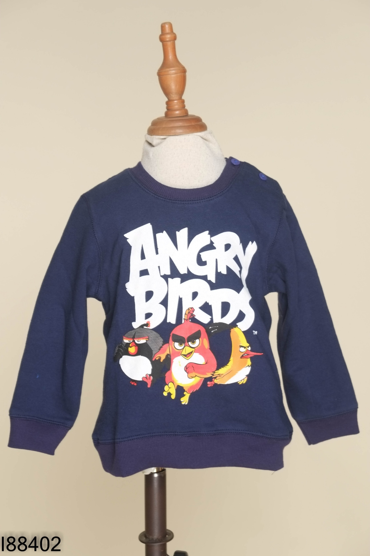 Áo nỉ xanh in angry birds KIDS
