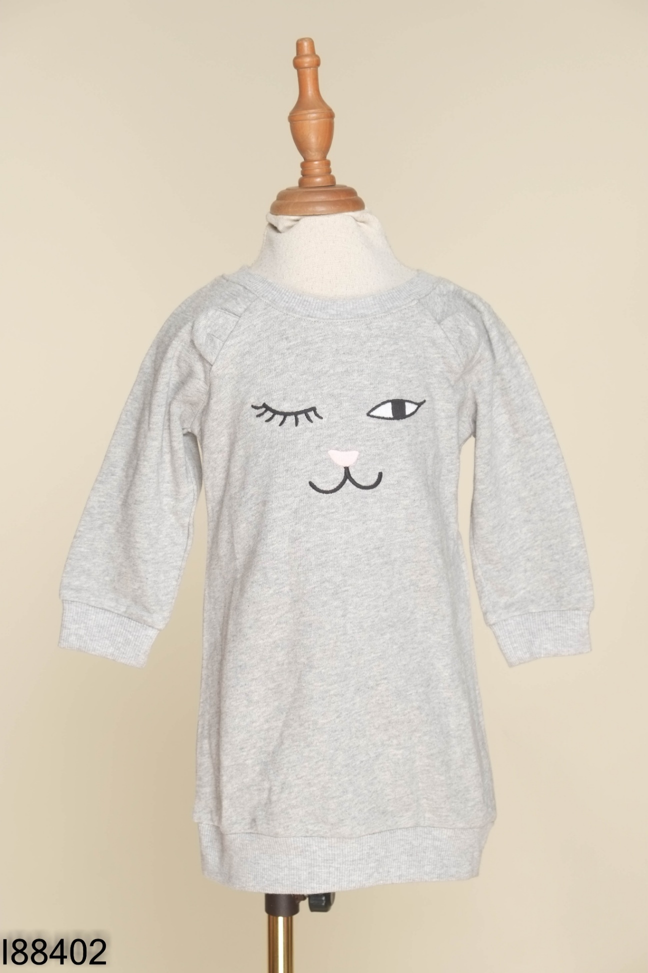 Váy nỉ xám hình mèo KIDS