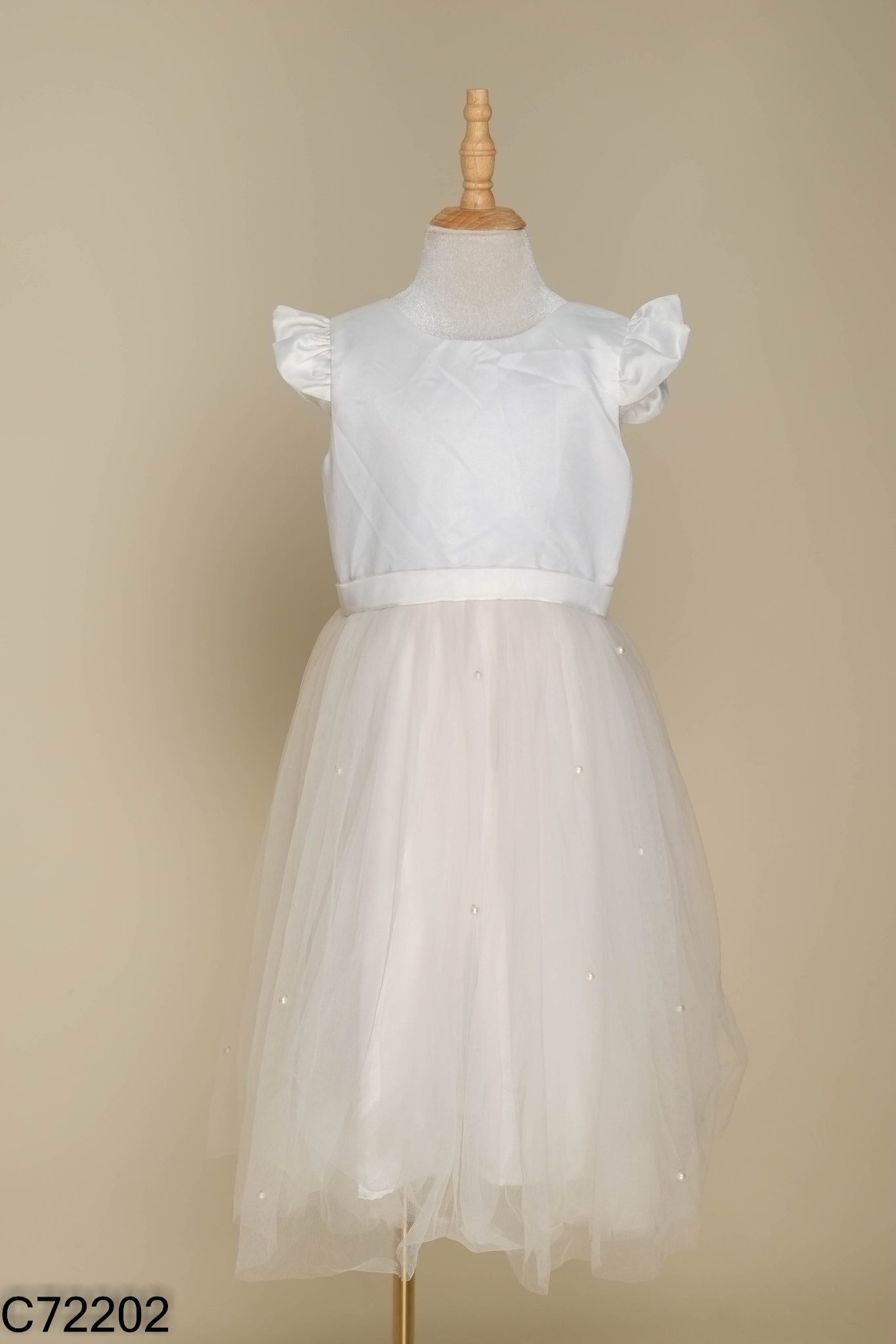 Váy trắng JESS BABYDRESS phối lưới đính ngọc KIDS