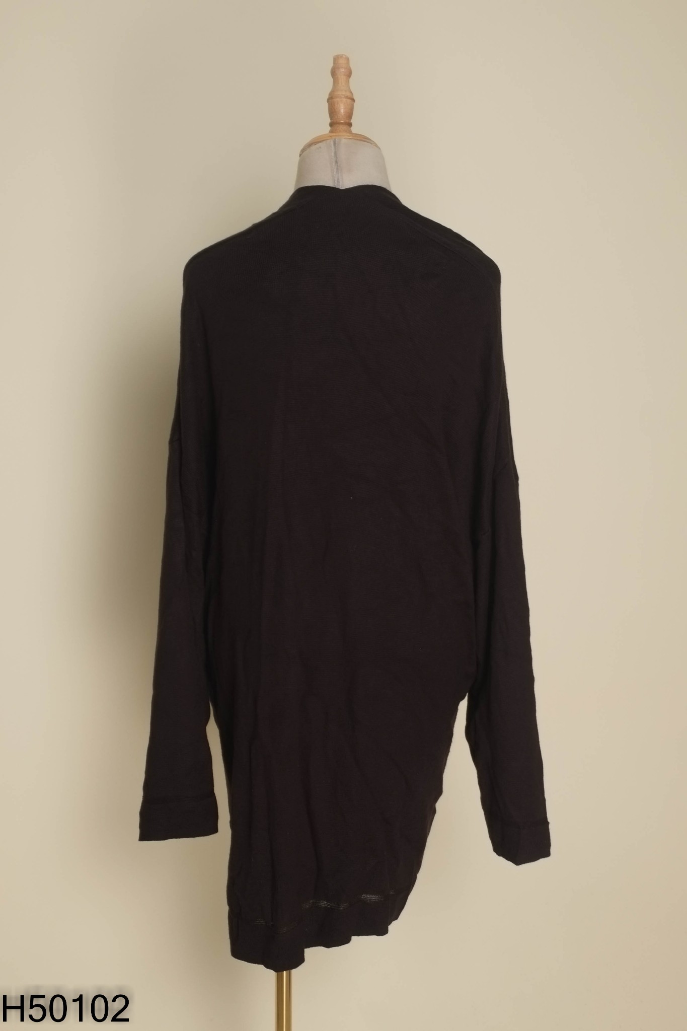 Áo cardigan len đen dài
