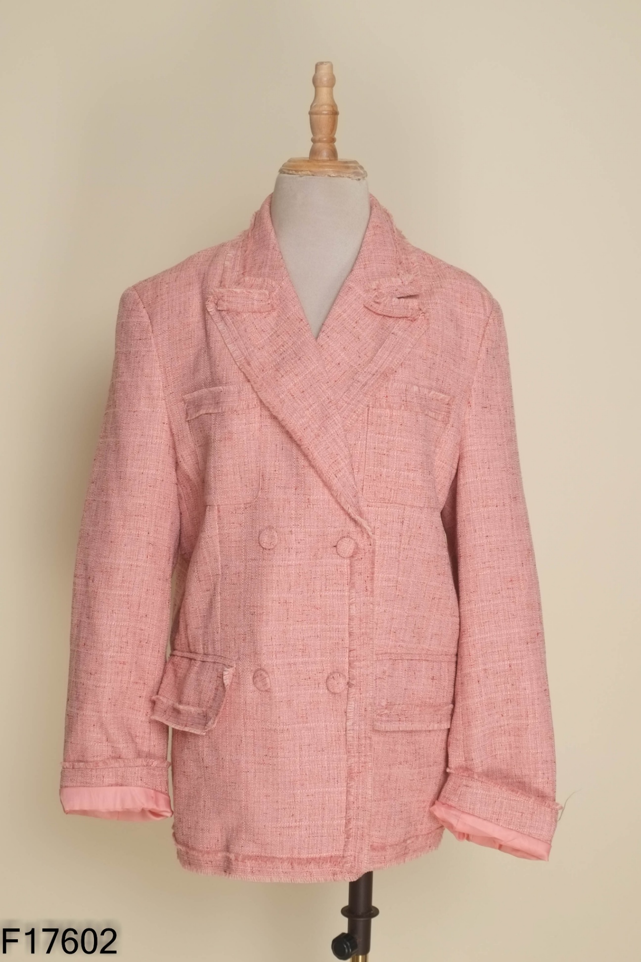 Áo blazer dạ hồng