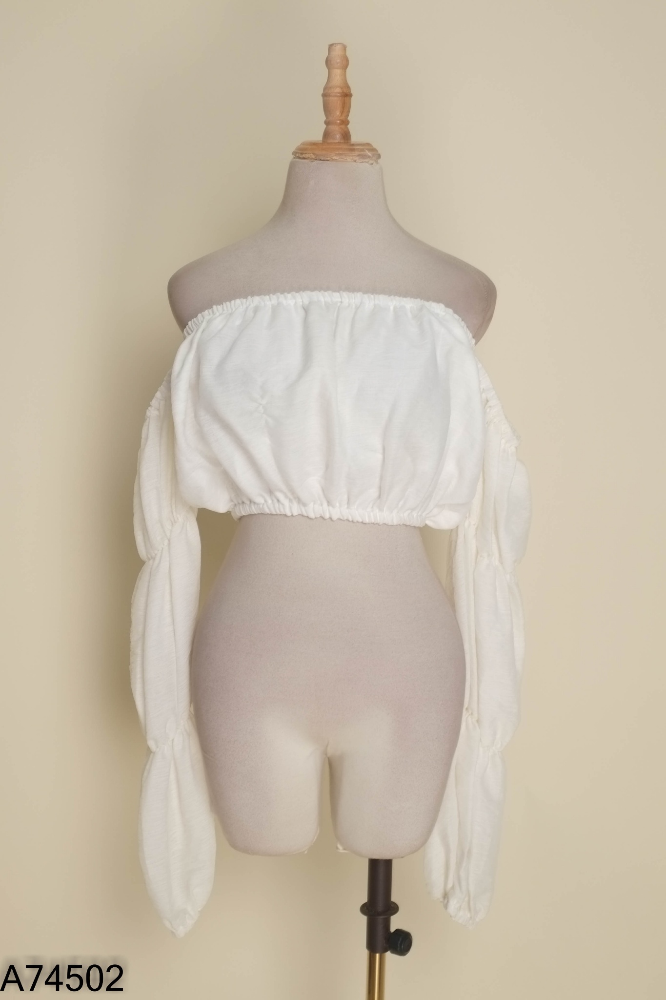 Áo TINOAN croptop trắng dài tay
