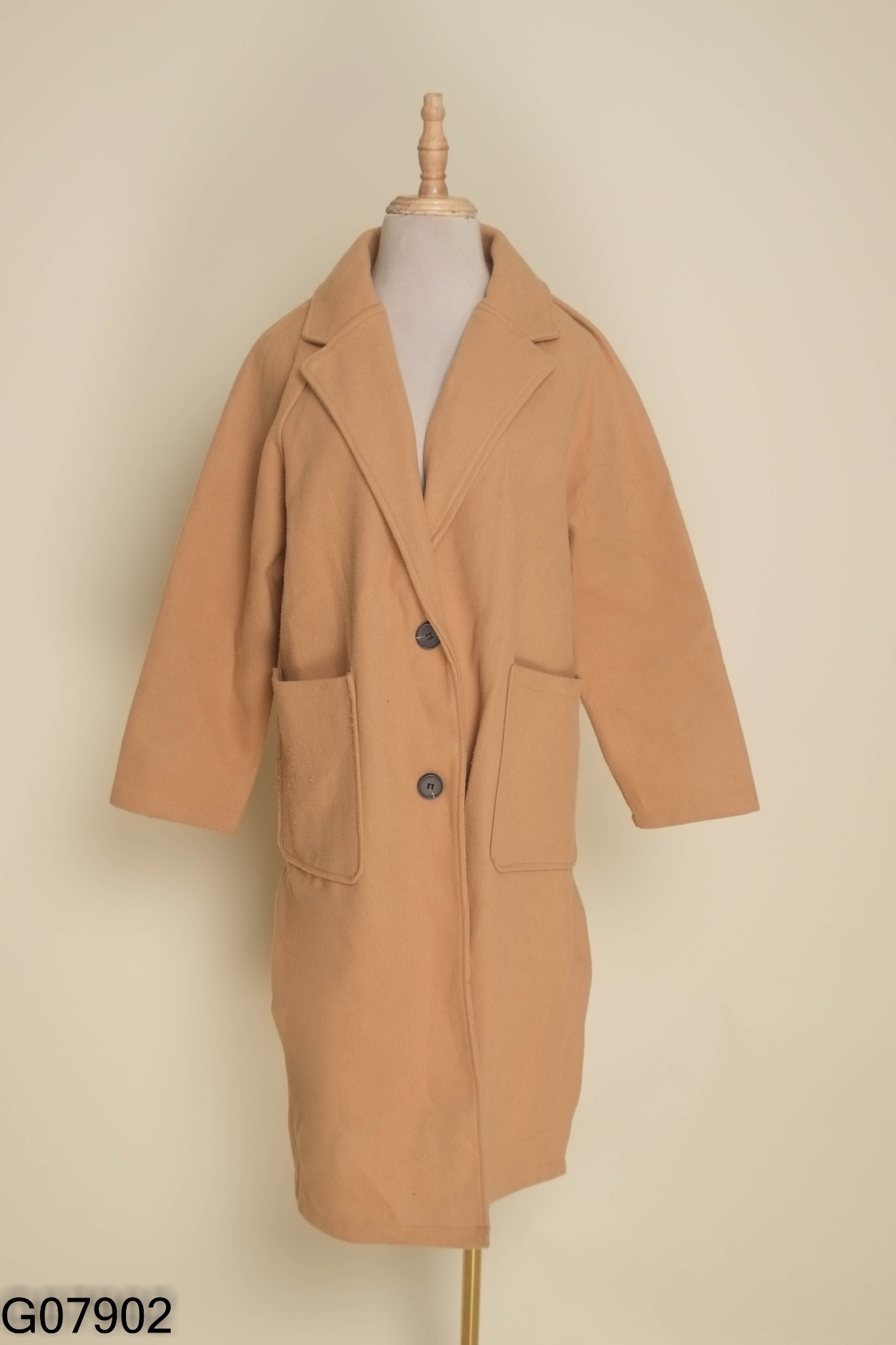 Áo dạ nâu dài cổ vest (sờn nhẹ)