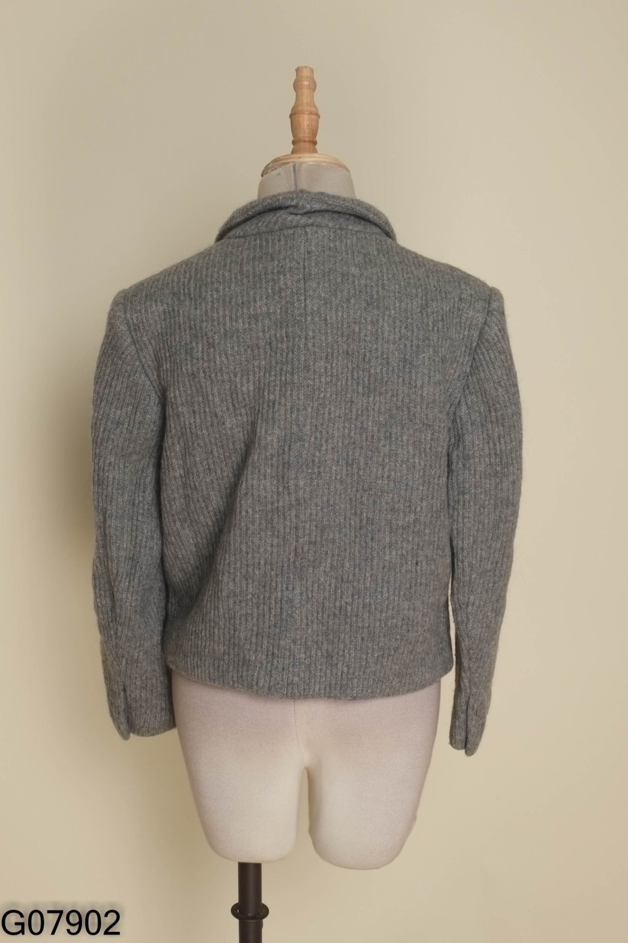 Áo khoác dạ xám cổ vest