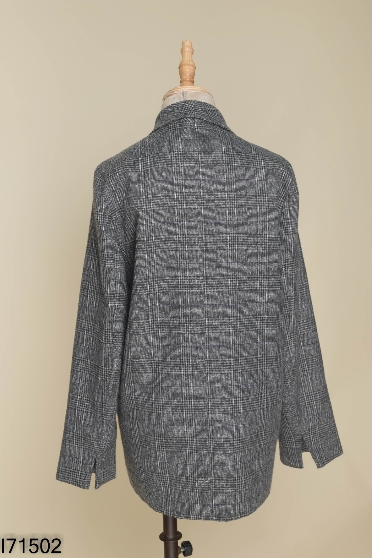 Áo khoác blazer xám đen dáng nhỡ