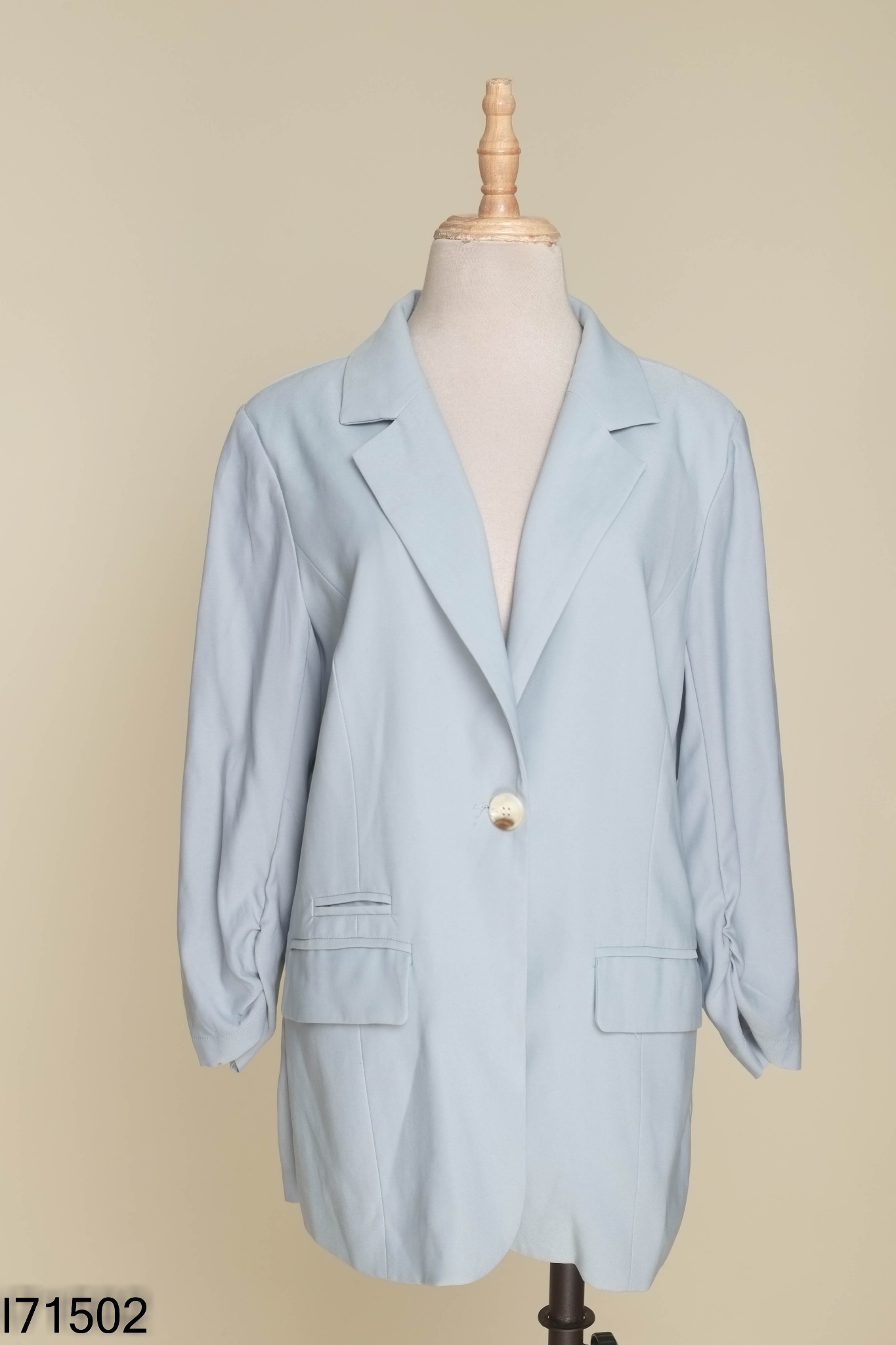 Áo khoác blazer xanh trơn