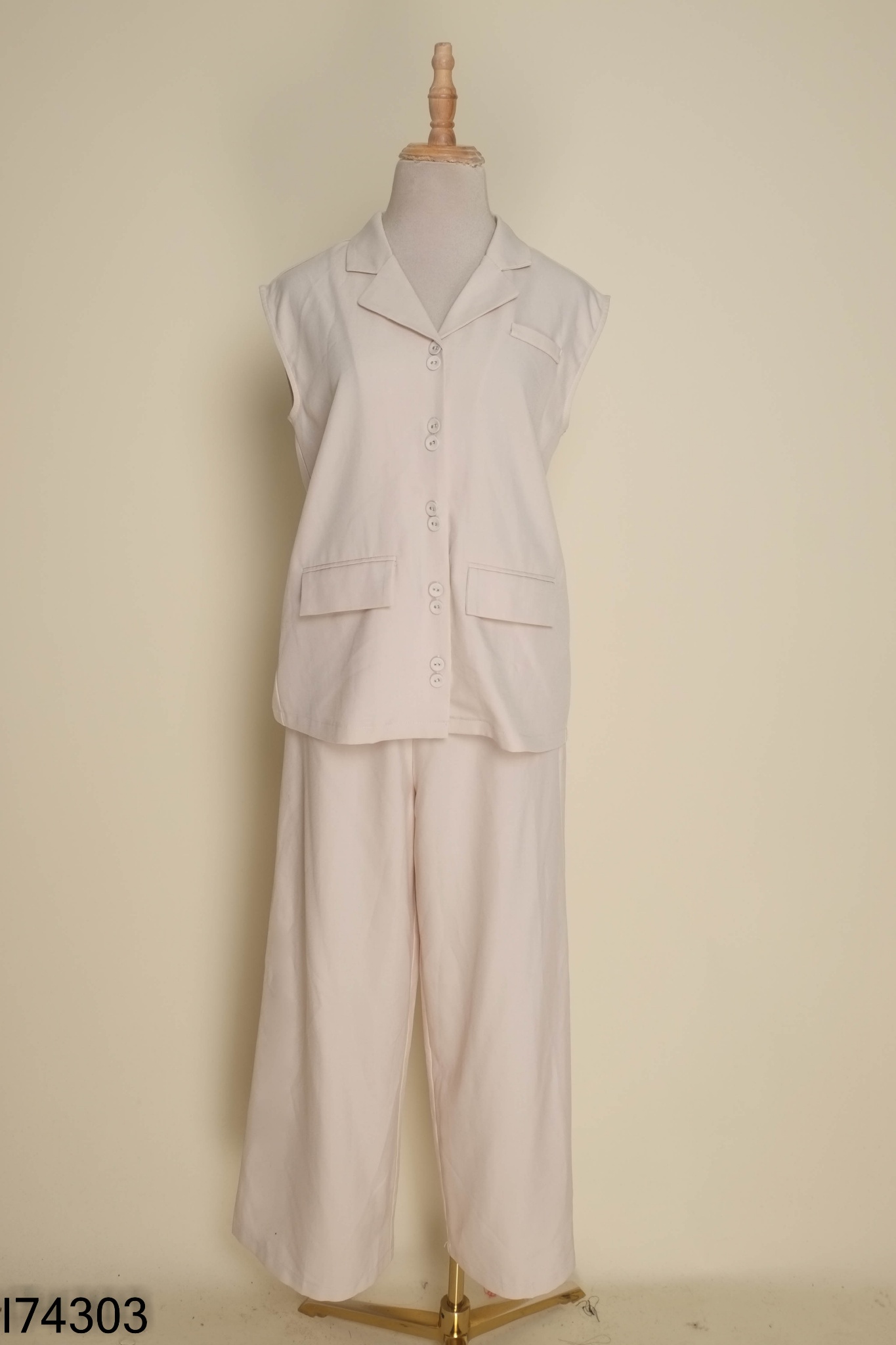 Set Áo be VERO MODA cổ vest + quần dài
