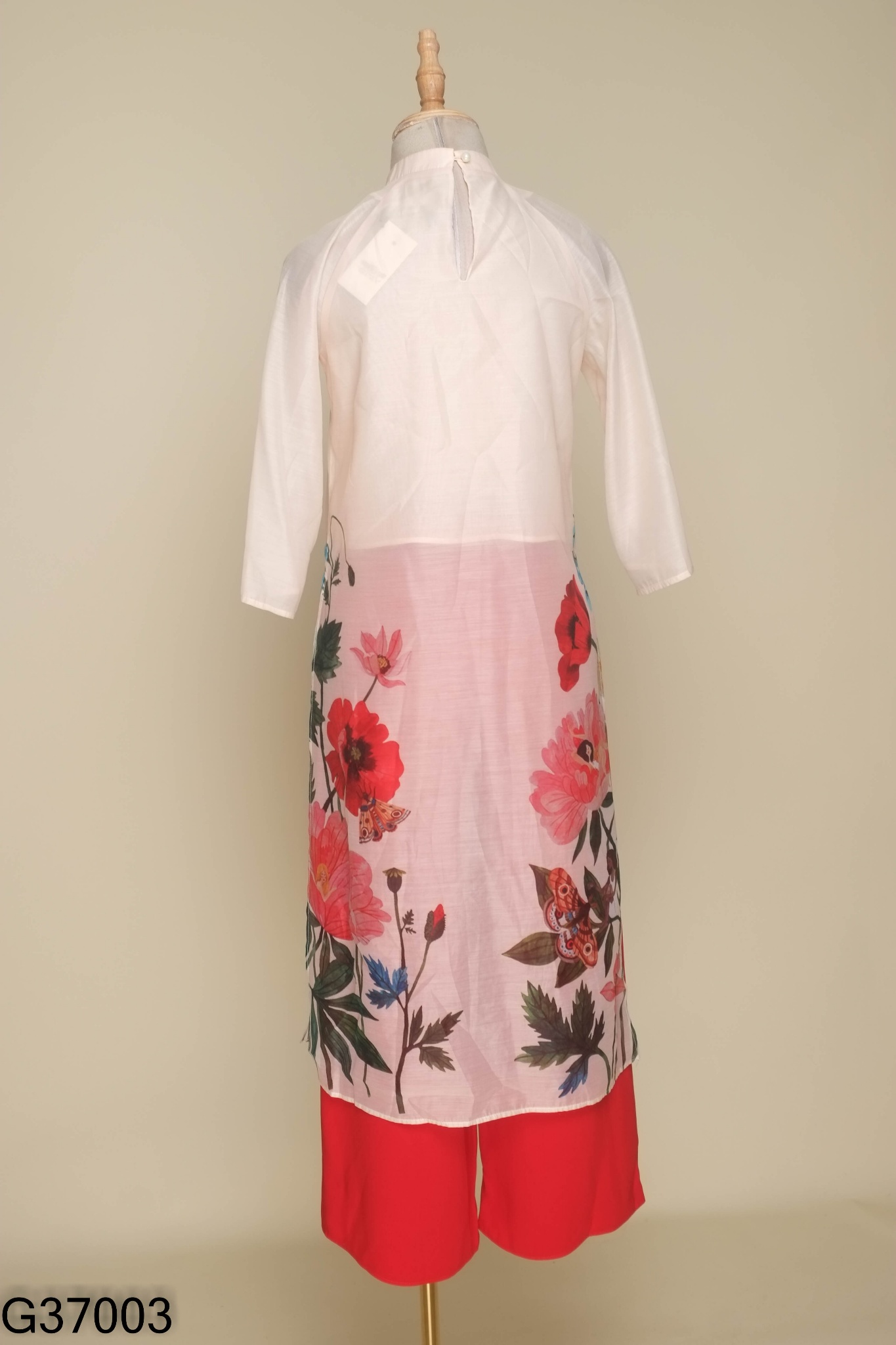 Set áo dài DAISY be + quần đỏ