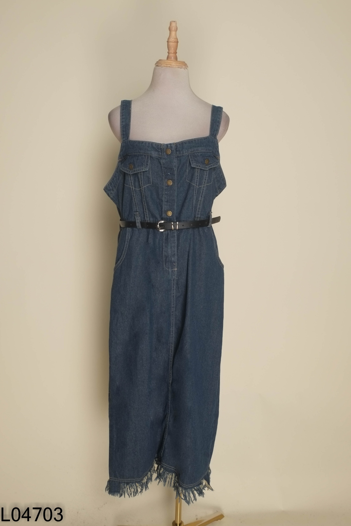 NEWTAG Váy jeans xanh kèm đai