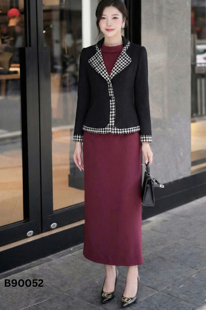 Áo NEM đen cổ vest