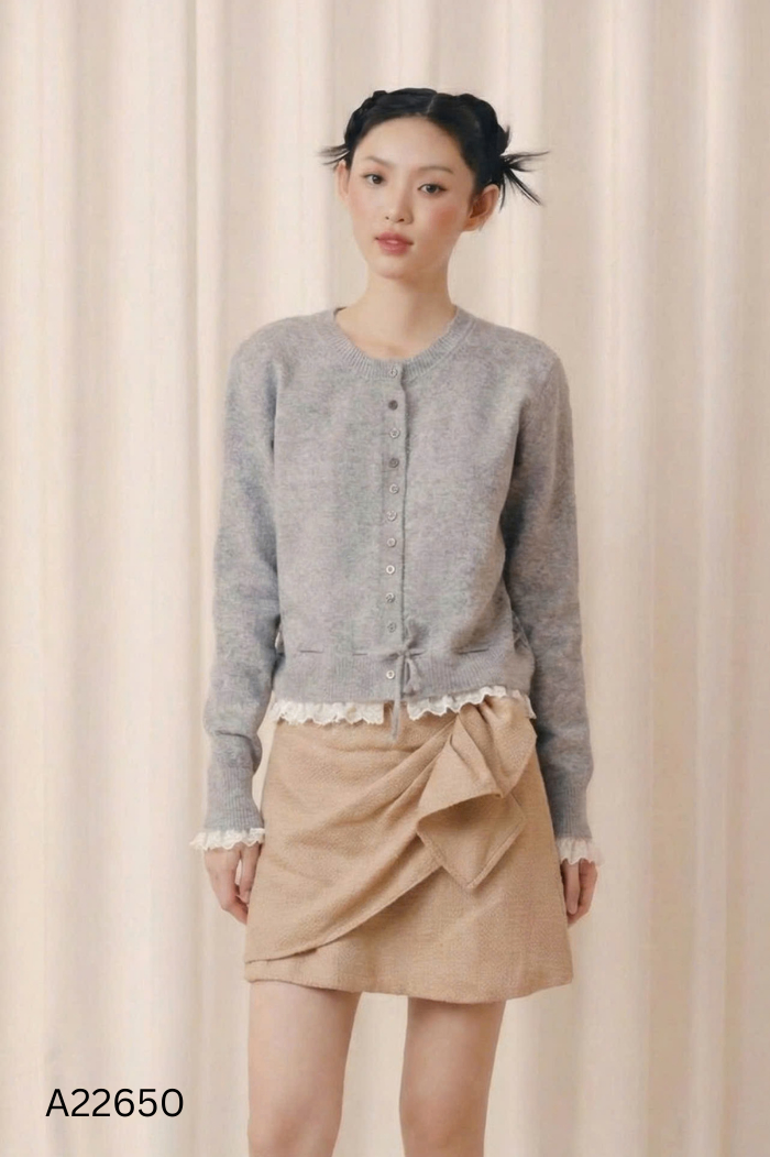 Chân váy OLV BOUTIQUE nâu đính