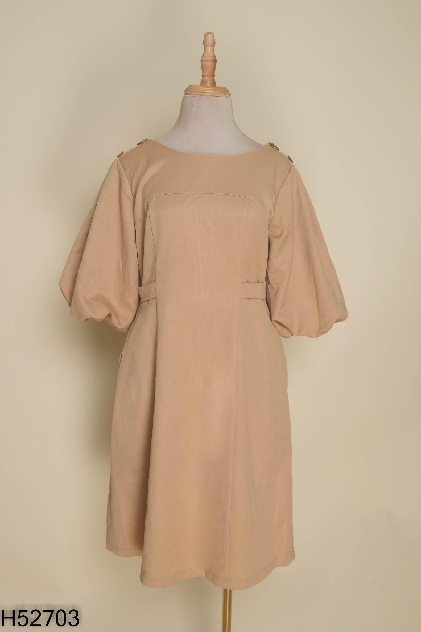 Váy DAISY nâu tay bồng