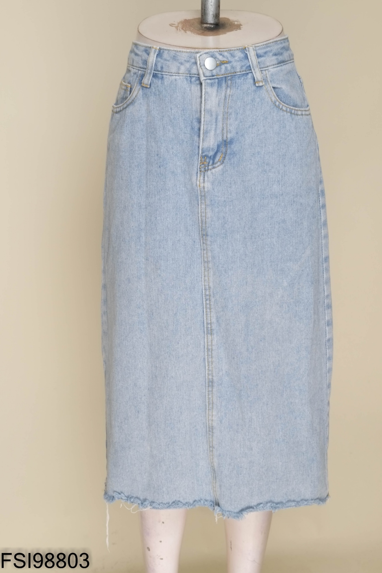 Chân váy jeans xanh nhạt