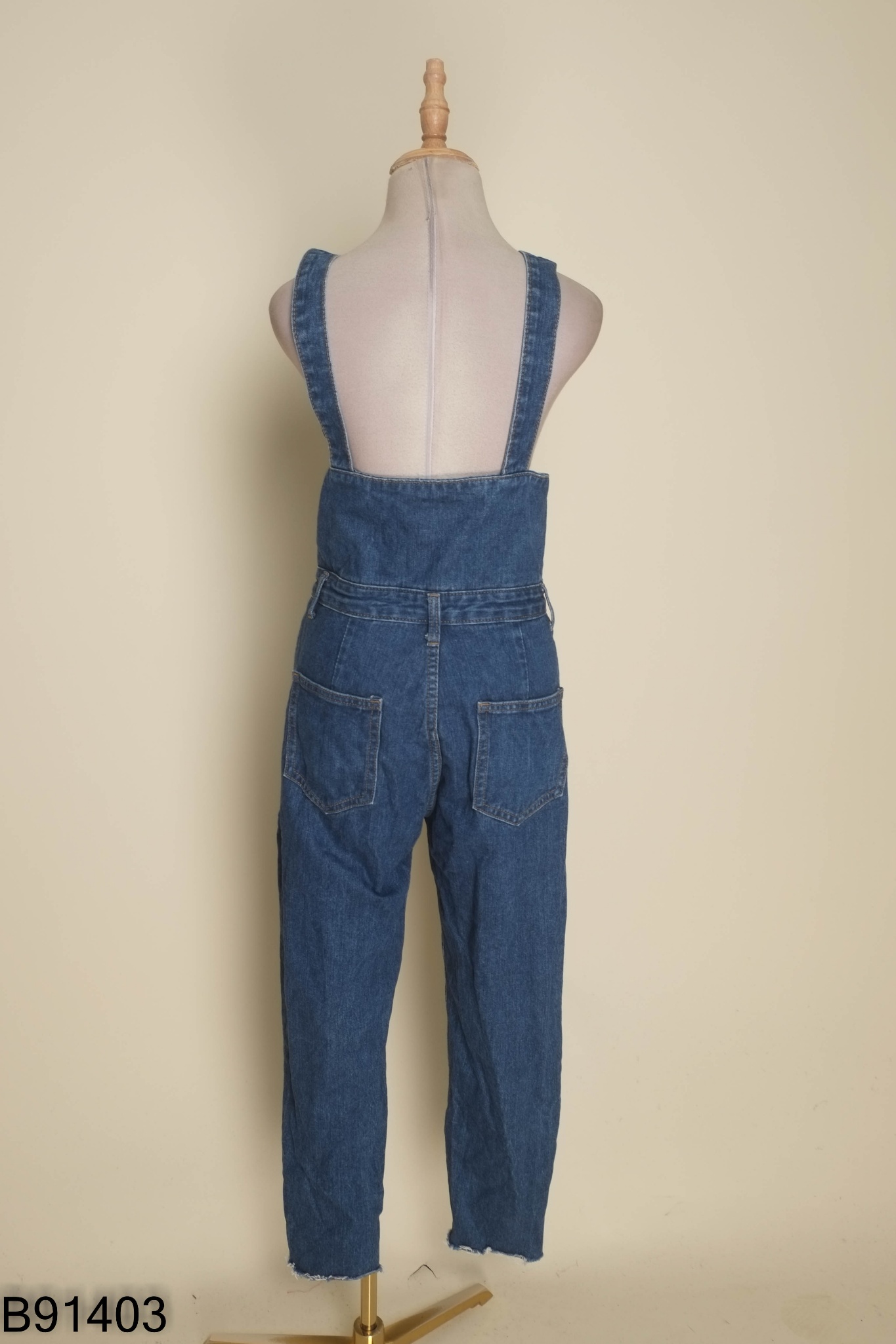 Quần yếm jeans xanh trơn