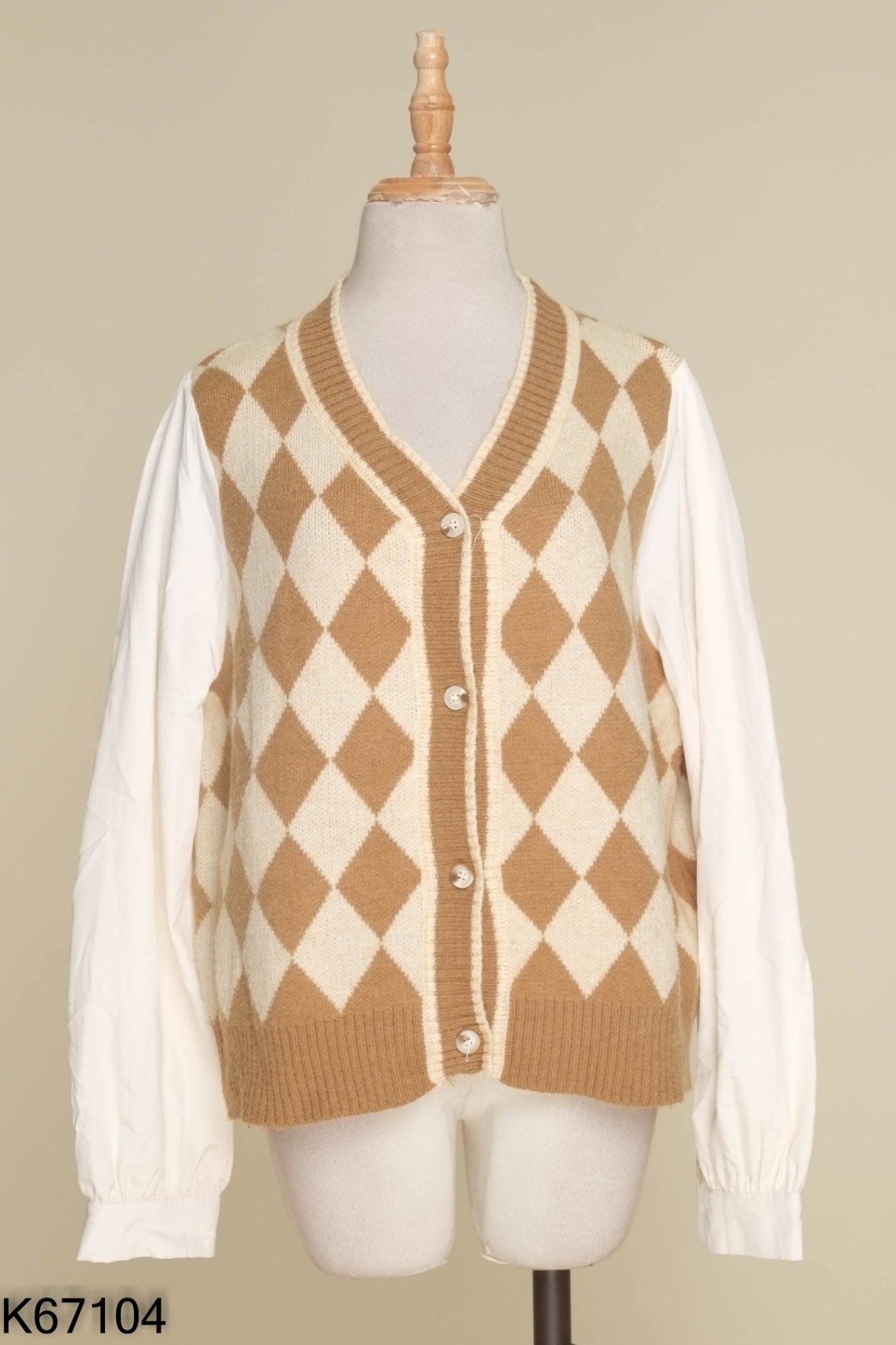 Áo cardigans len nâu