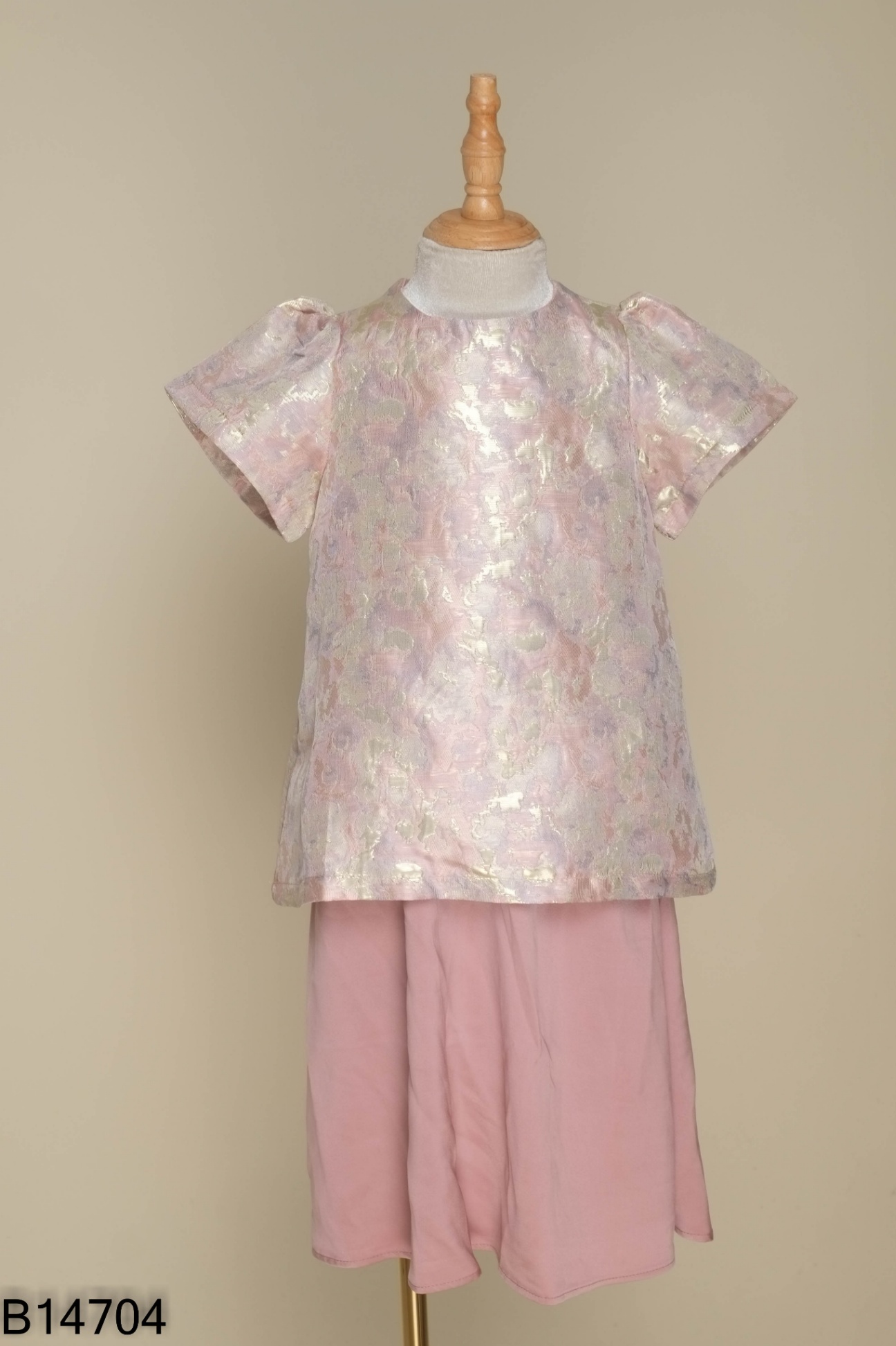 Set Áo gấm hồng + chân váy KIDS