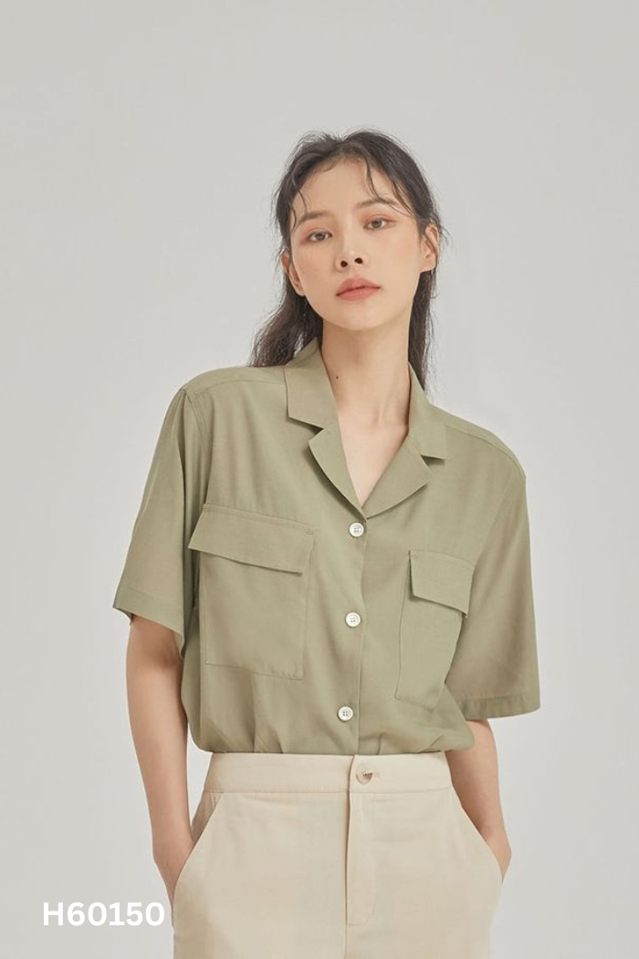 Áo sơ mi MIXXO nâu rêu
