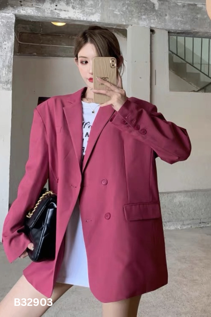 Áo khoác blazer hồng đậm