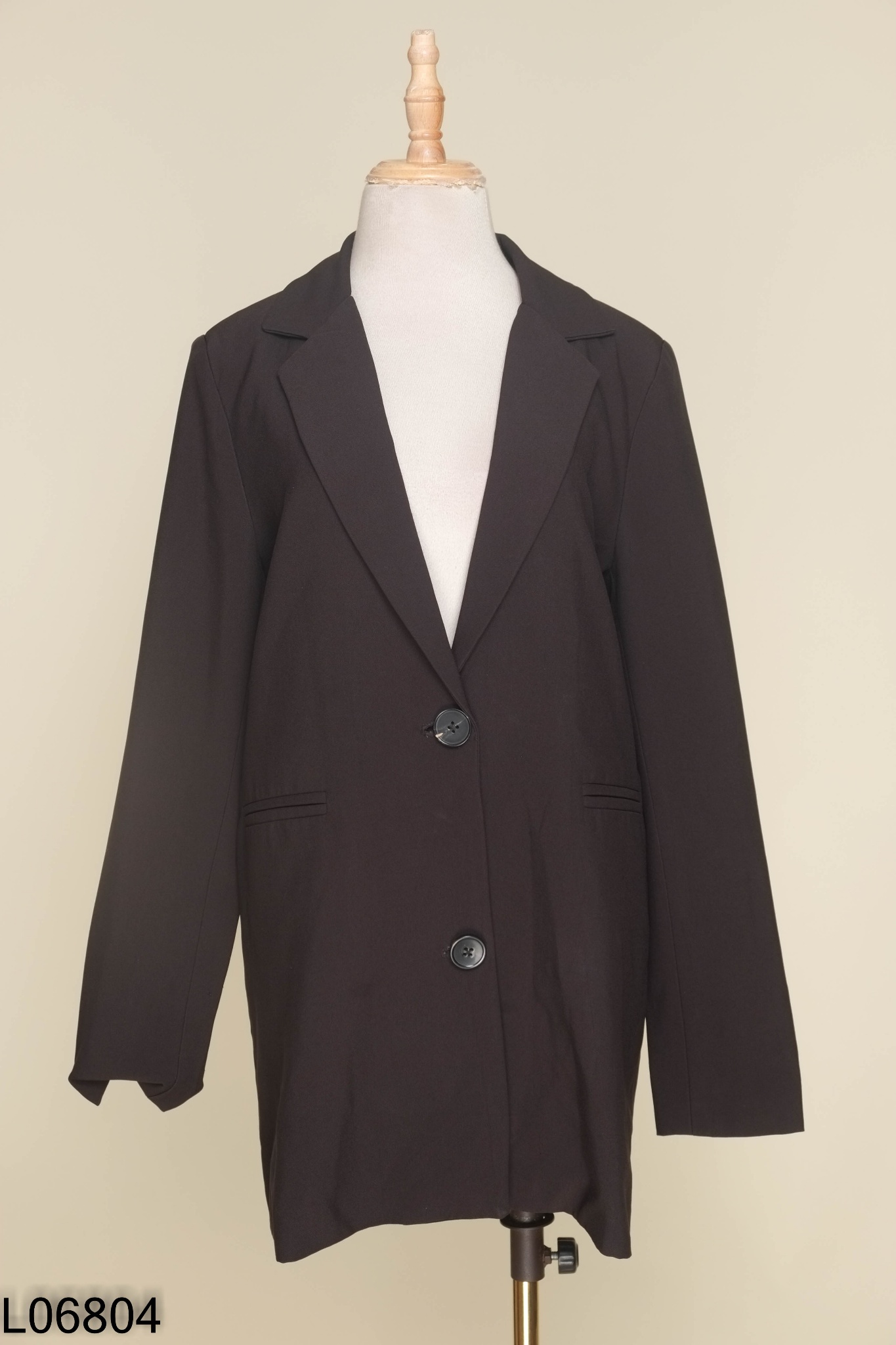 Áo khoác blazers đen trơn phối túi